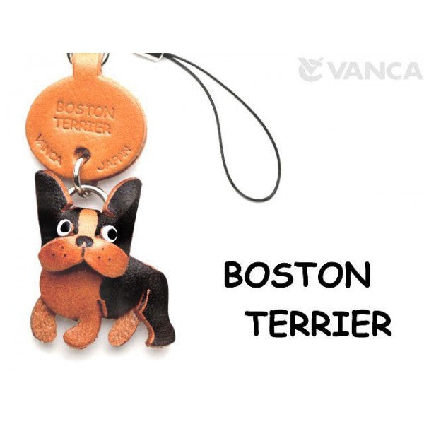 Boston Terrier Leather Cellularphone Charm