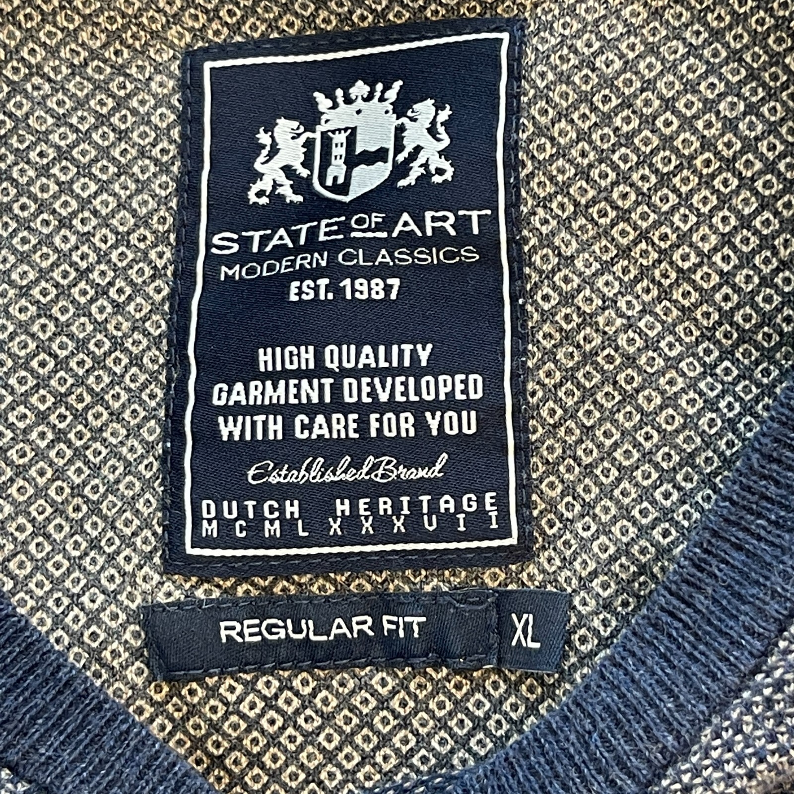 State of Art Modern Classics Men's XL Pullover Sweater Blue 100% Cotton