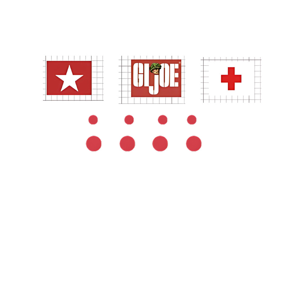 Gi Joe Vintage Jeep Replacement Front Plate Stickers & Taillights