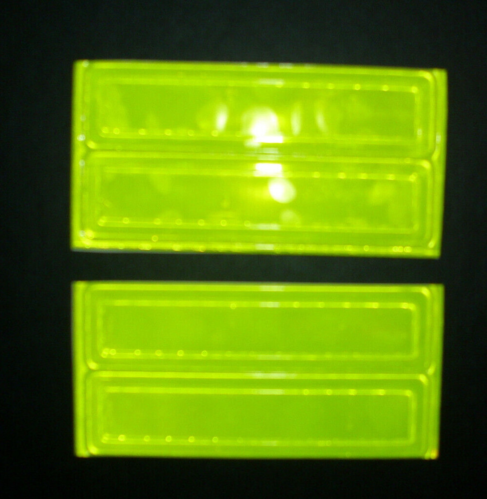 YELLOW/LIME Rectangle Sticker Decals 4 Reflective 4" x 1"