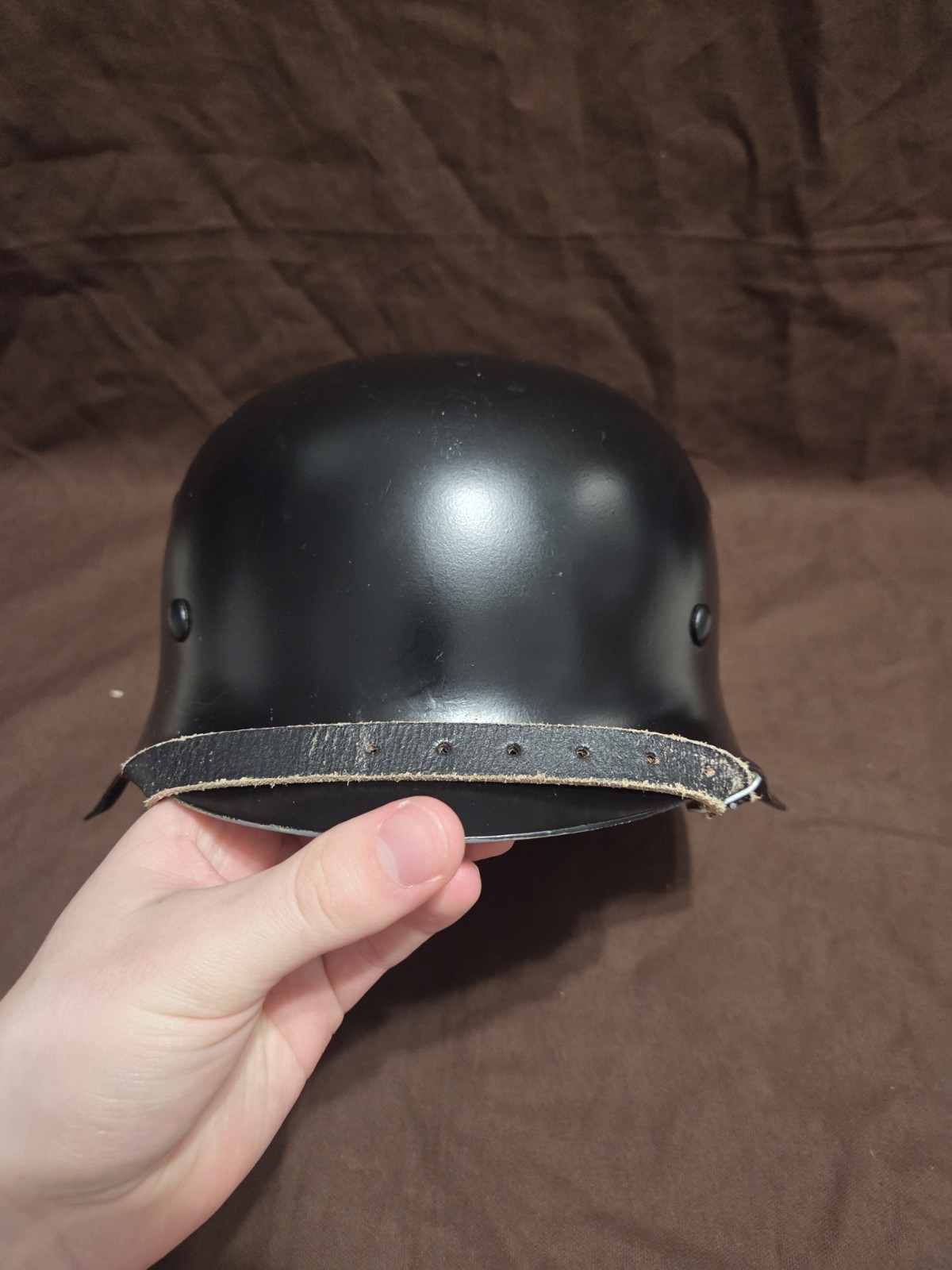 WWII German Repro Helmet Painted Black