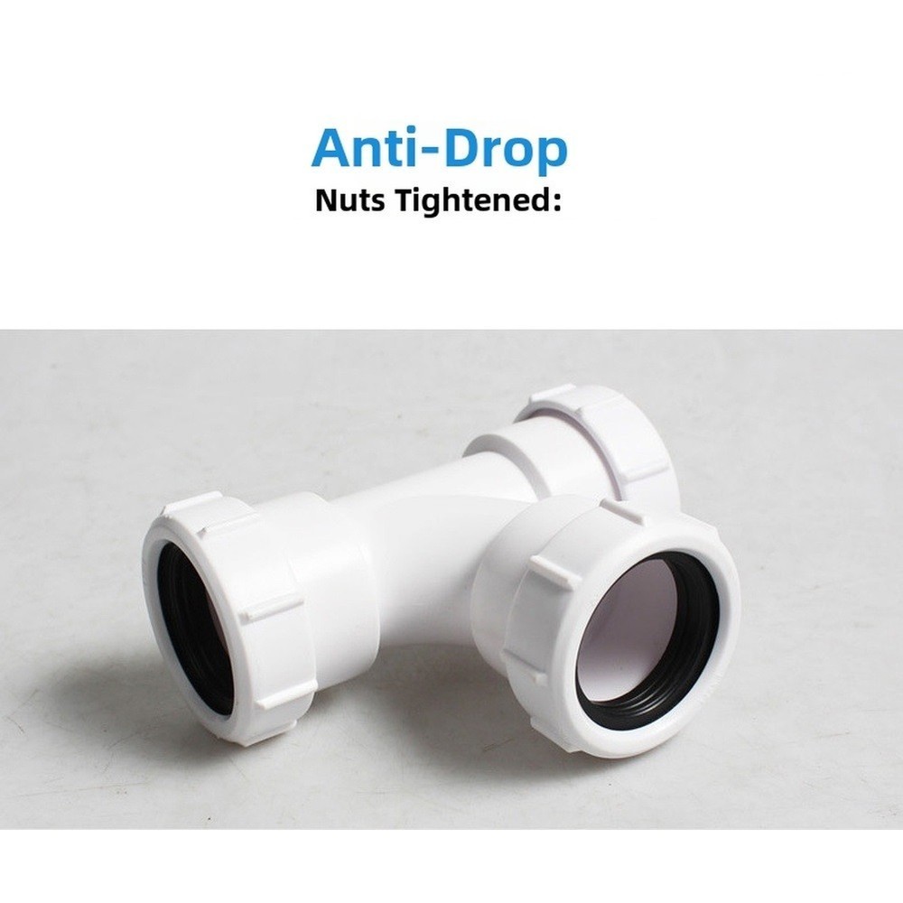 40mm For Drainage Pipe Tee Fitting Plastic Construction No Glue Needed