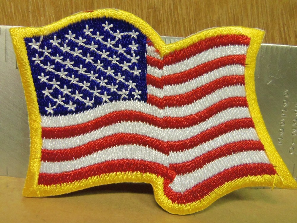 Wavy United States Flag Embroidered Patch