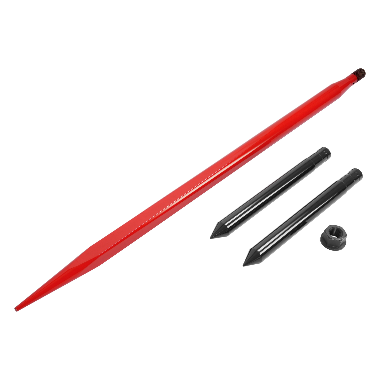 Hay Bale Spear Quick Attach Square W/Stabilizers Sleeves Spike Fork For Tractors