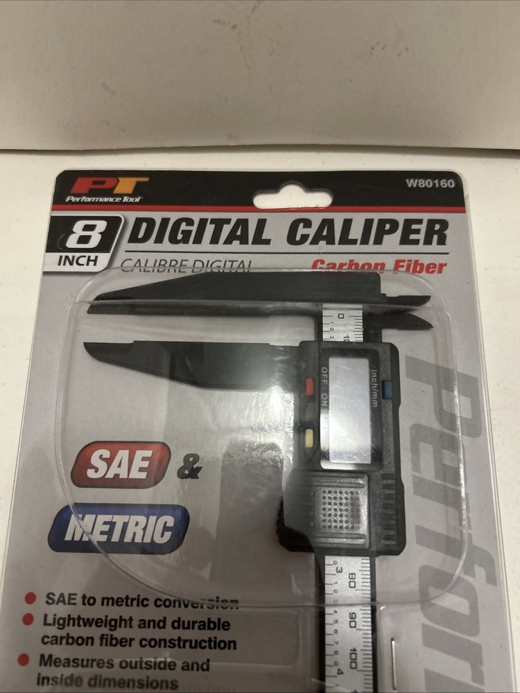 Performance Tool - Digital Caliper 0-8”, SAE & Metric, Inside & Outside