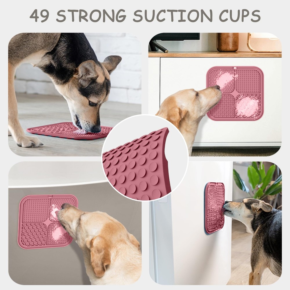 ChefAide 2 Pack Lick Mat for Silicone, Berry & Pink
