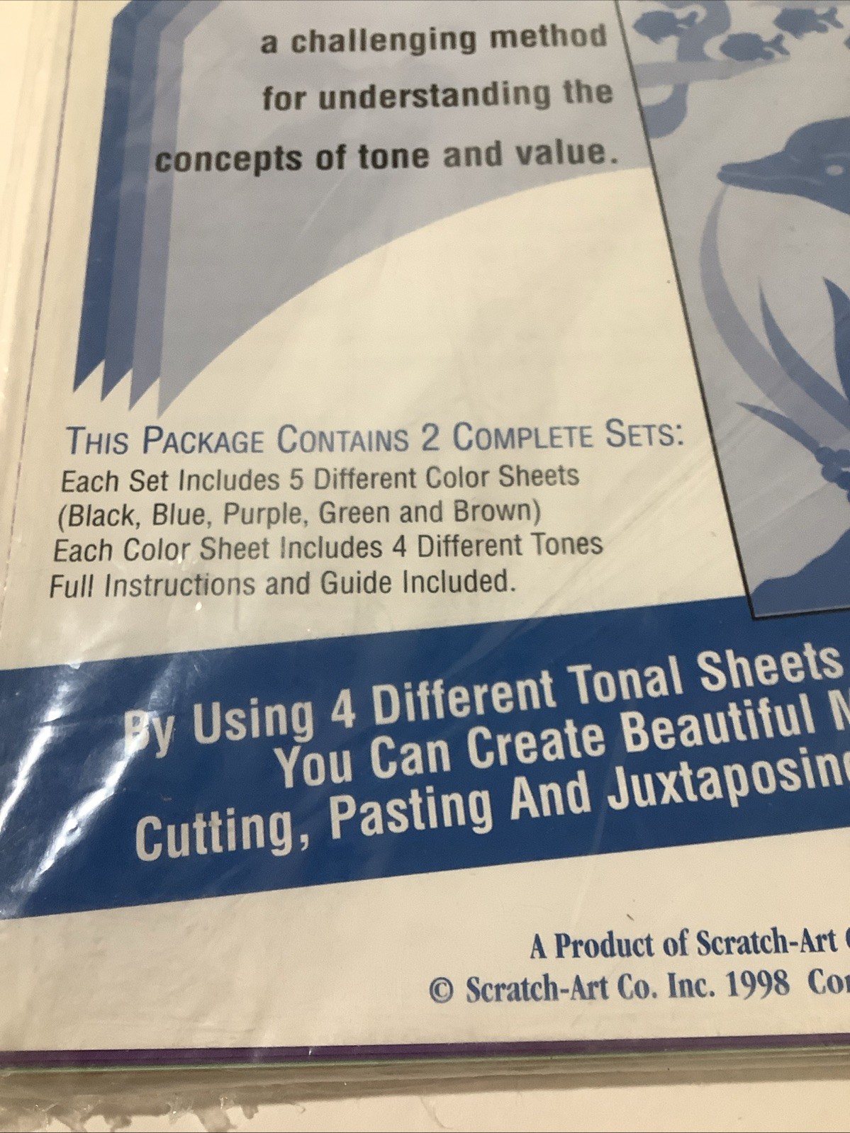Vintage Scratch Art Juxt-A-Tone Sets, 8 1/2" x 11", 10 Sheets Craft Paper Art