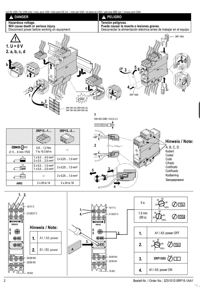 Siemens 3RP1505-1BP30 Time Delayed Relay Timer AC DC