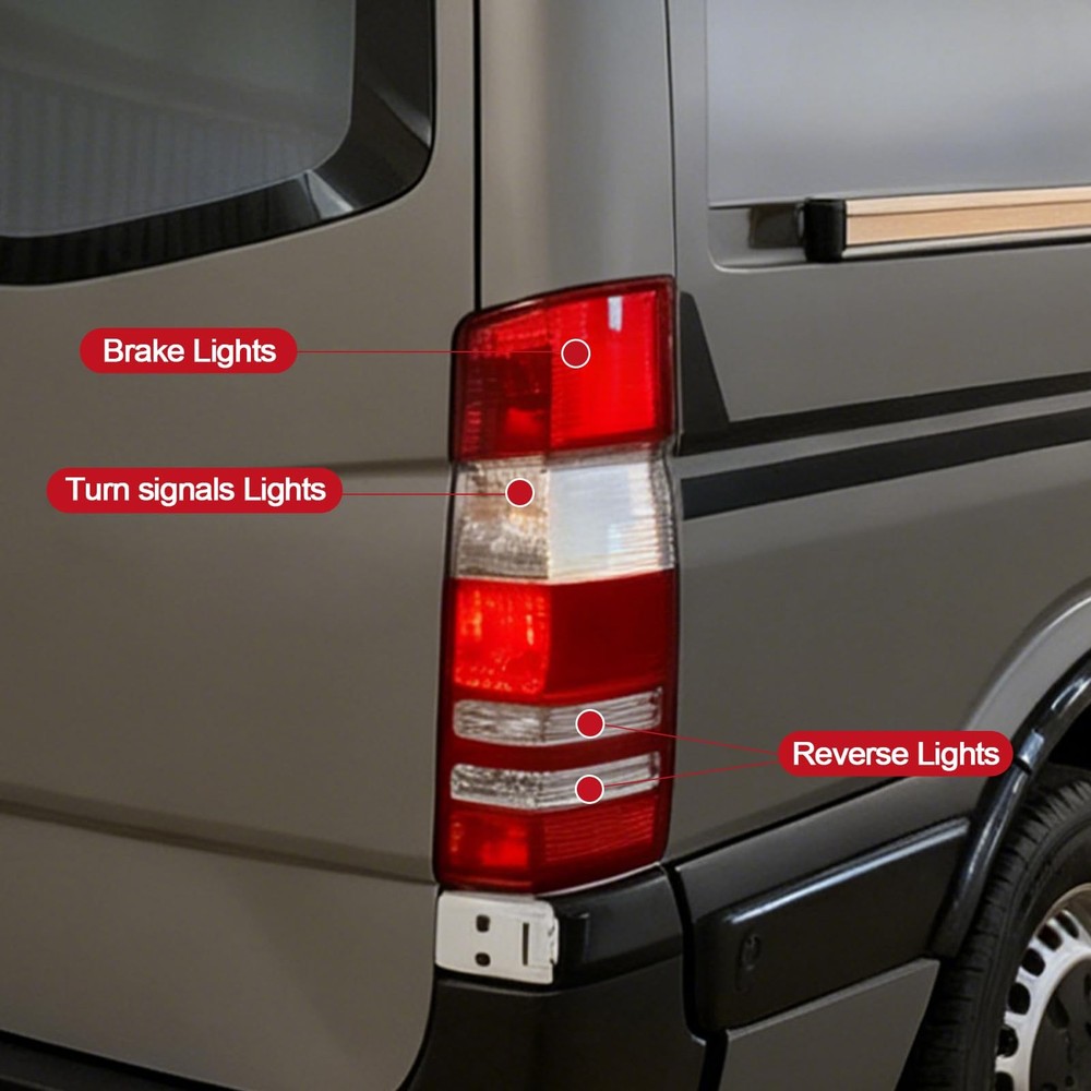 Tail Light Assembly For 2007-2017 Sprinter 250 350 Left Driver Side with Bulbs