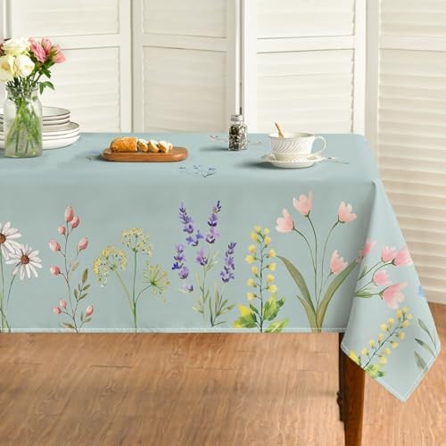 Spring Tablecloth 52×70 Inch Rectangular, 52" x 70" (Rectangular) Green