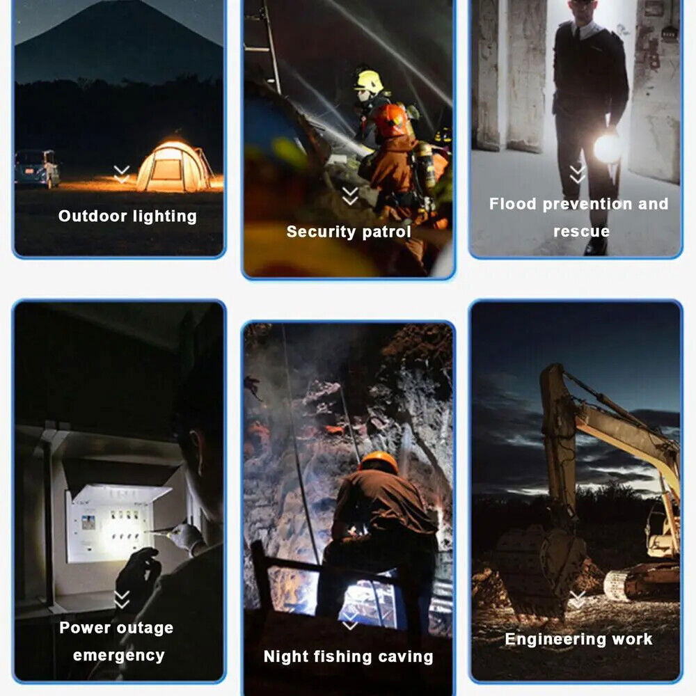 Spot Lights Hand Held Rechargeable Spotlight Large Flashlight Torch 30000000 Lm