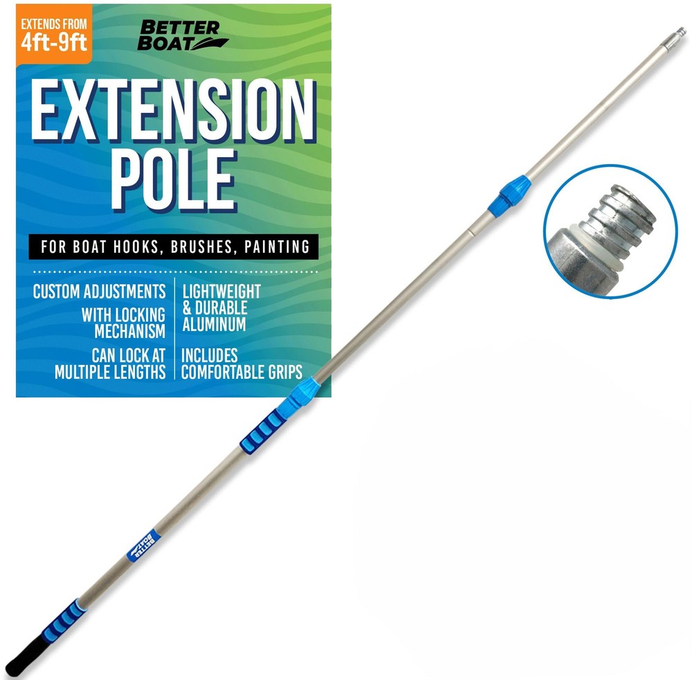 Extension Pole, Telescoping Rod, 4-9 ft Extendable Deck Brush Handle, 9 FT