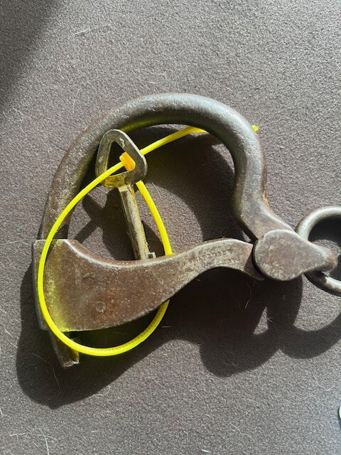 antique 1700's prison cuffs with key