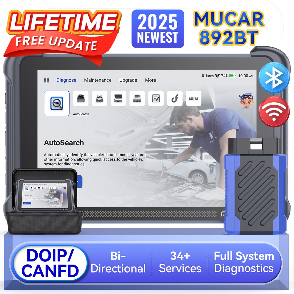 ✅892BT Car All System Diagnostic Scanner KEY Coding Bidirectional Tool CANFD FCA