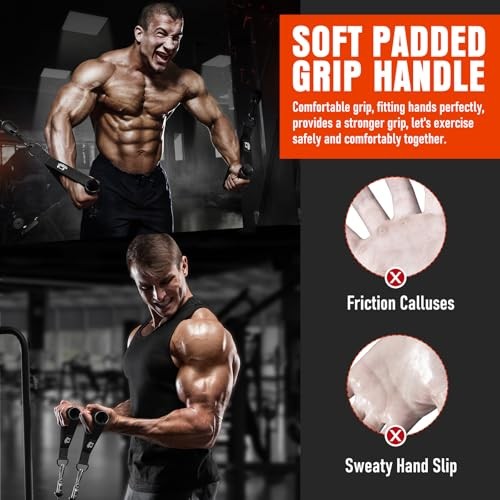 Heavy Duty Exercise Handles, Gym Cable Handles for Cable Machine Black