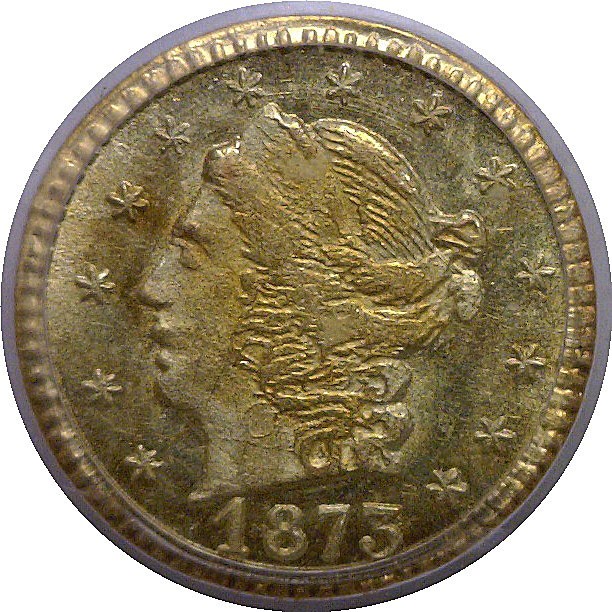 1873 25c California Fractional Gold BG-817 PCGS MS-63