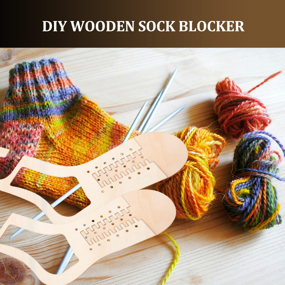 1 Pair Sock Blocking Forms Knitting Model Wood Blocker Shaping Stockings