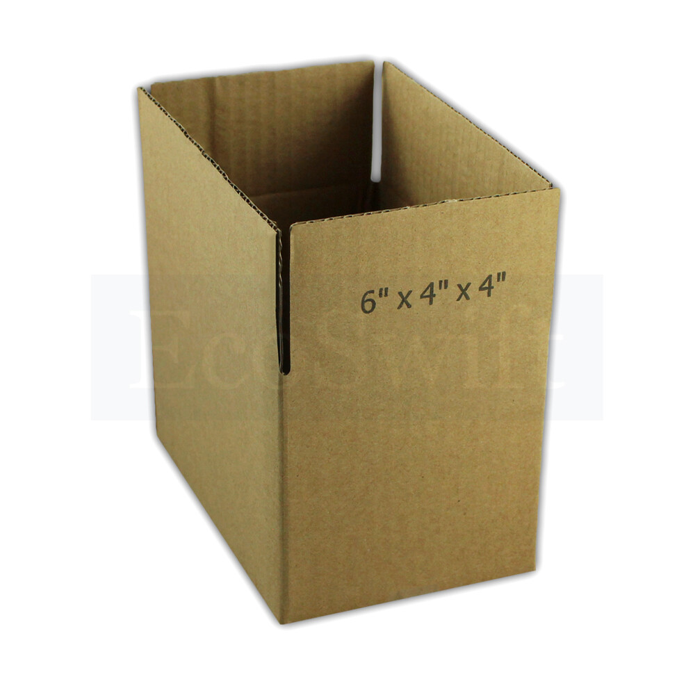 6x4x4 Corrugated Shipping Boxes -100 Boxes EcoSwift Brand