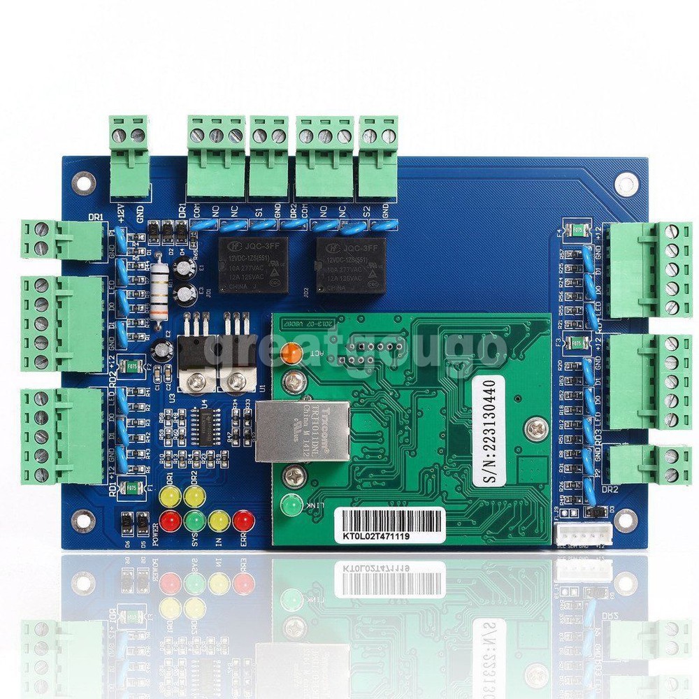 TCP/IP Network Wiegand 26 Entry Attendance Access Panel Control Board For 2 Door