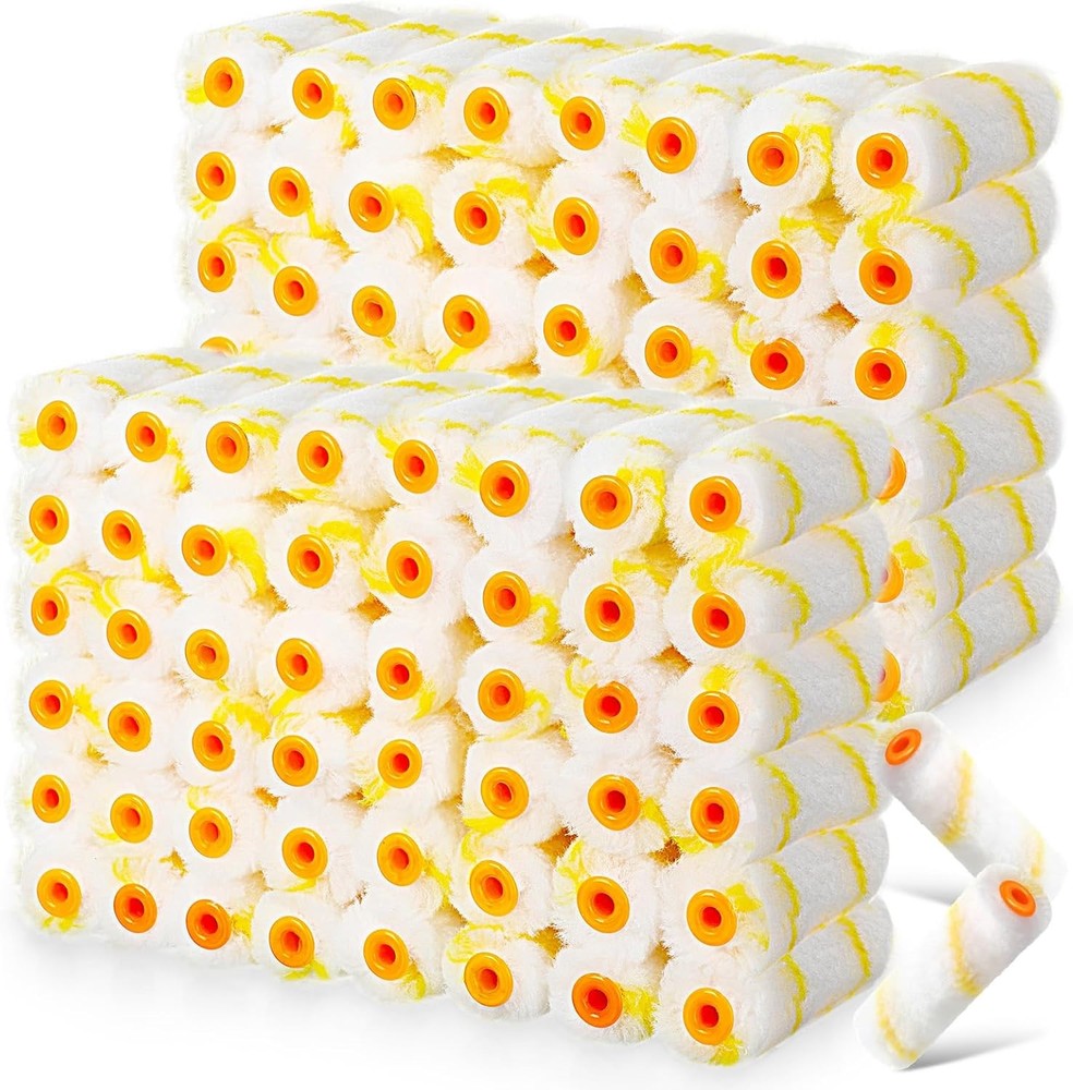 300 Pcs 4 Inch Mini Paint Roller Cover 1/2" Nap Small Microfiber Roller Covers