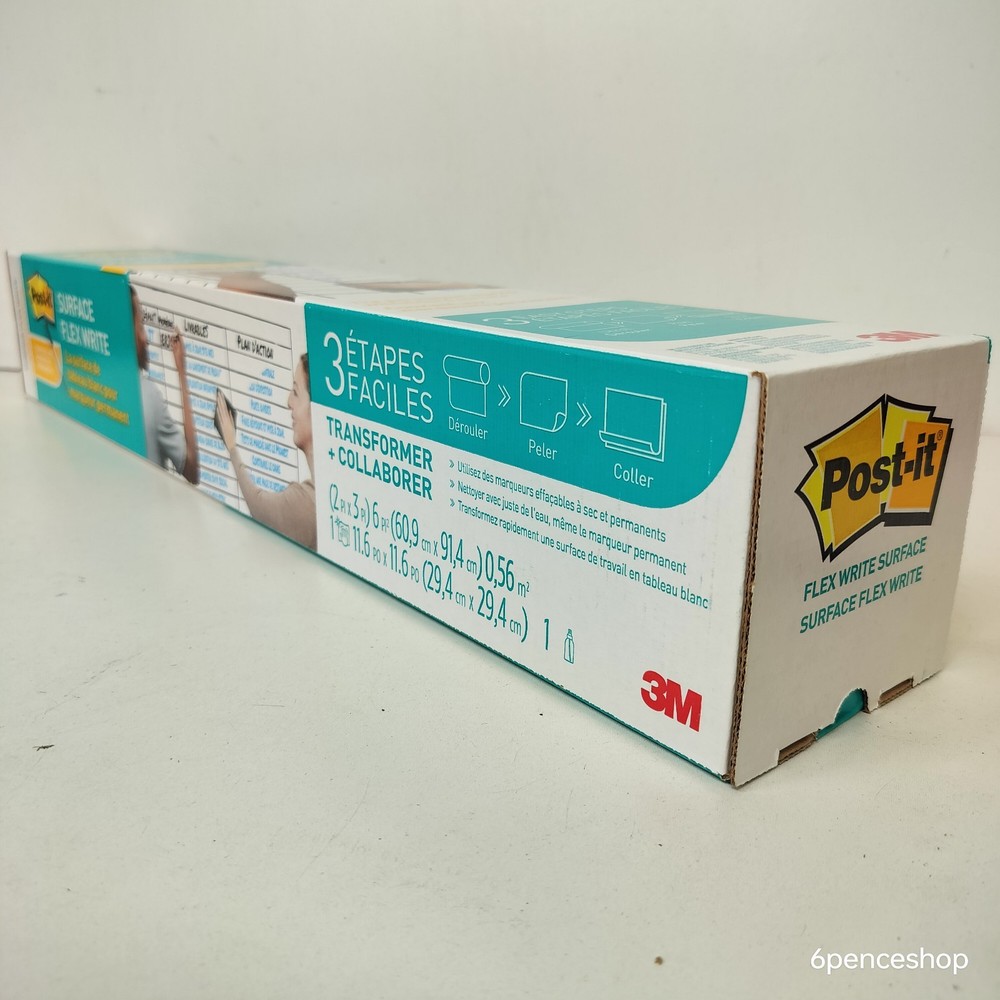 3M Post-it Flex Write Easy Erase Permanent Marker Surface 3' x2'