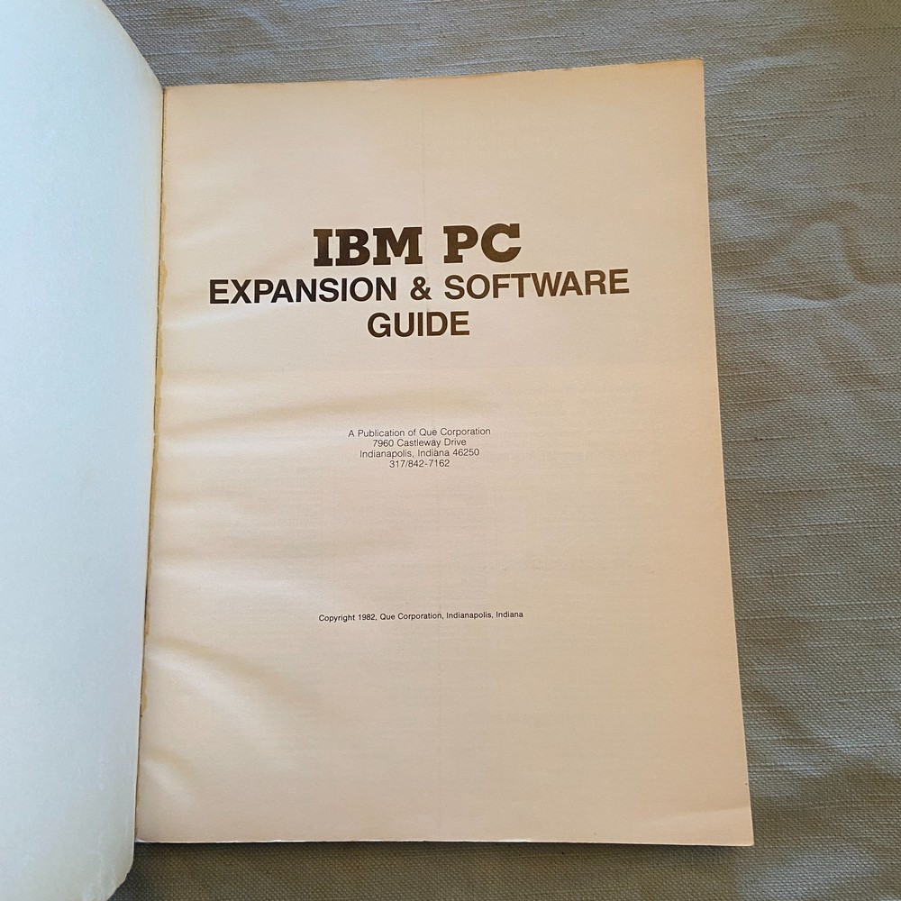IBM PC Expansion Software Guide QUE BOOK Vintage Computer PC 1982 Ads Vendors