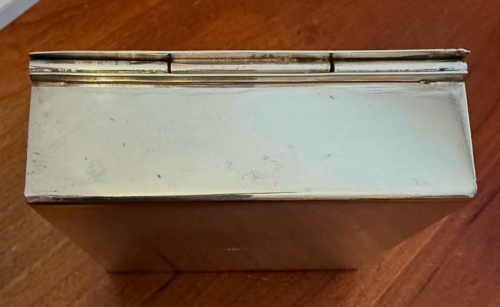 Vintage Sterling Silver Mid Century Modern Jewelry or Small Box , ASW=4.82 Oz