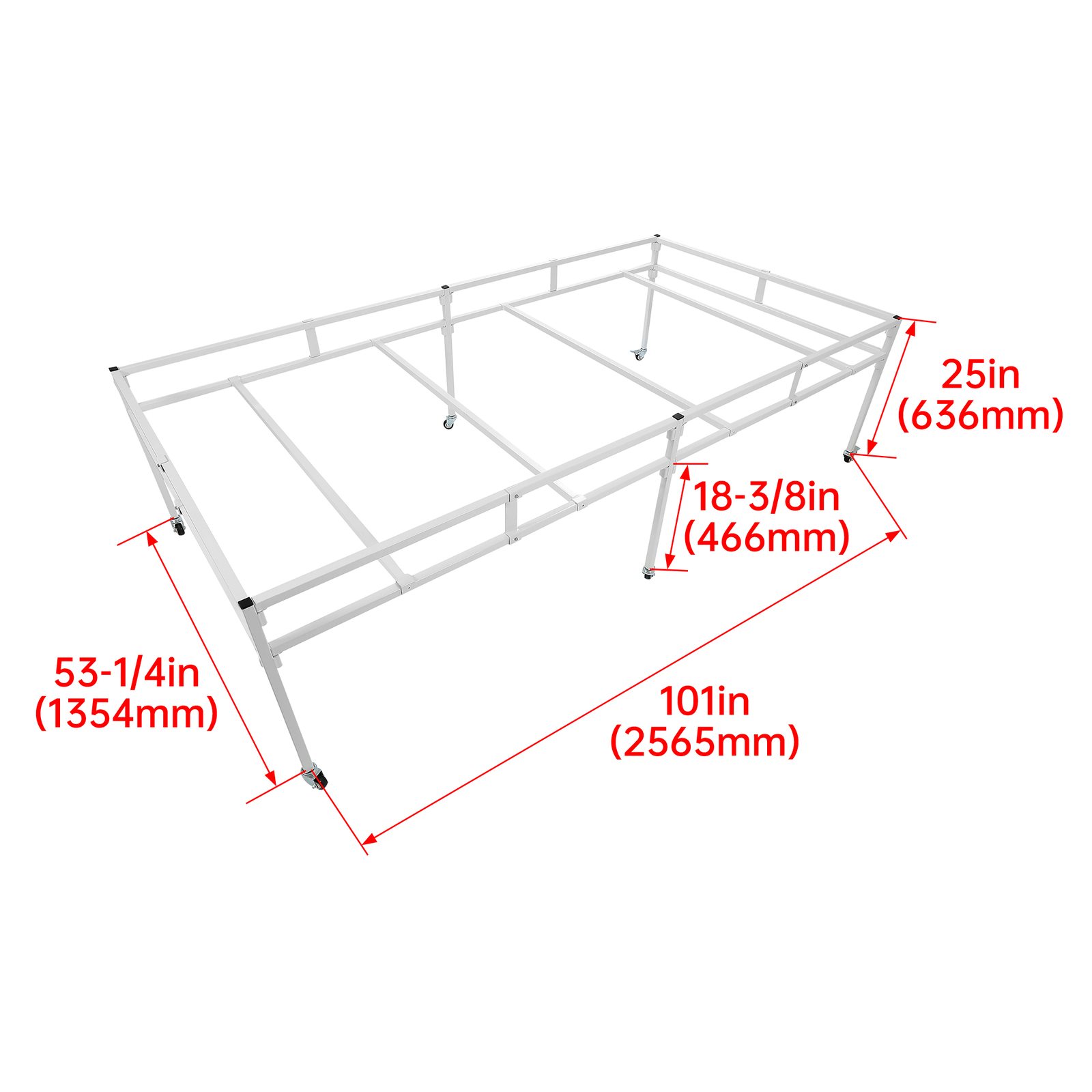 White Rolling Flood Table Stand Hydroponic Germination Trays Plants 4'x8', 4'x4'
