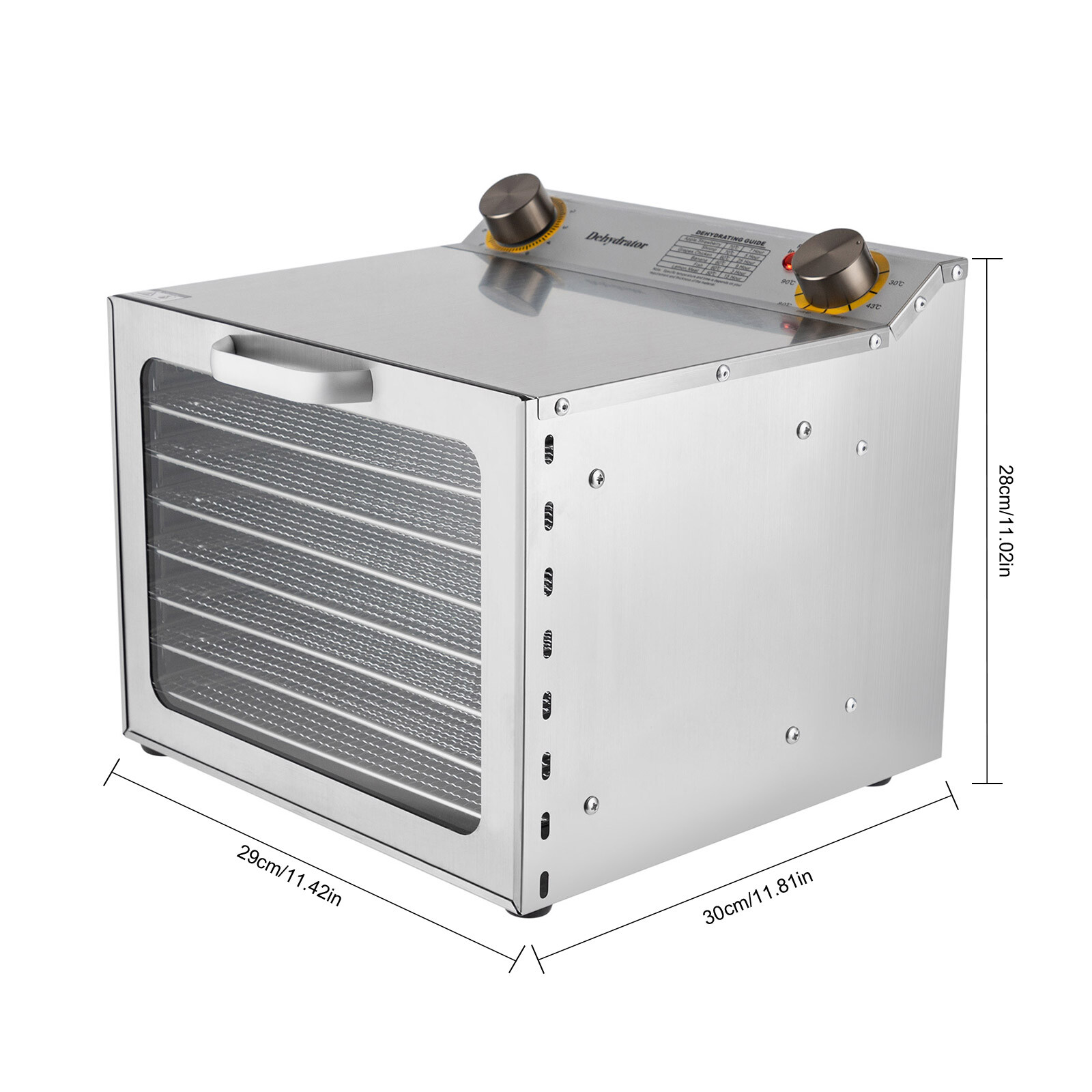 8 Trays Food Dehydrator Machine Stainless Steel 400W Jerky Fruit Drying Food