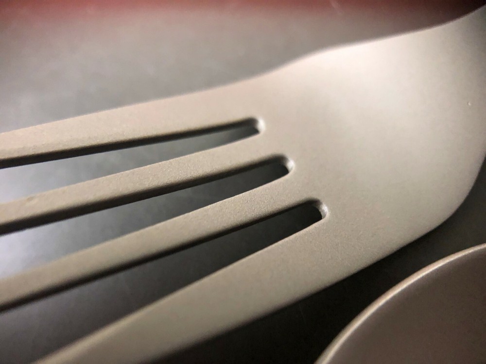 Pure titanium Spoon Fork 2in1 Backpacking with 210T Bag