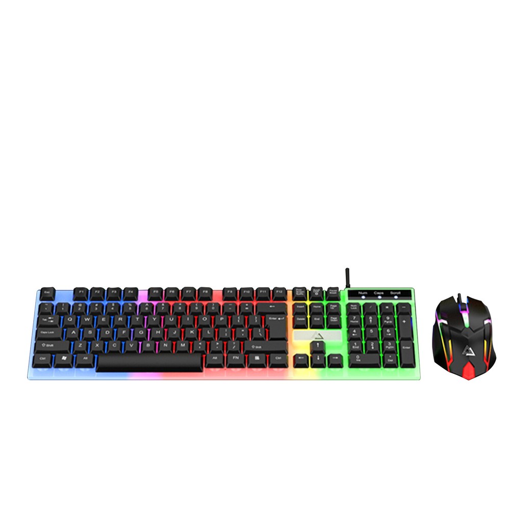 Wired Mechanical Gaming Keyboard and Mouse Set RGB LED Backlit for PC Computer