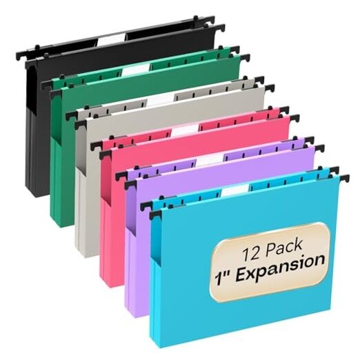 Plastic Extra Capacity Hanging File Folders Letter Cf-multicolor Sides Sealed