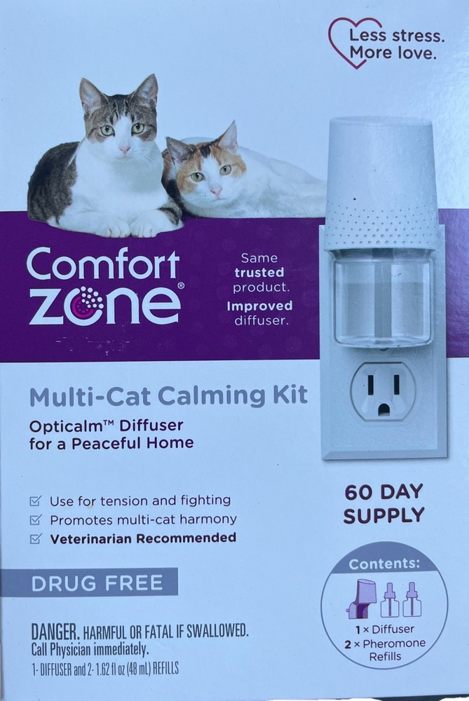 Comfort Zone 1 Diffuser & 2 Refills Multi-Cat Calming Kit Opticalm Diffuser