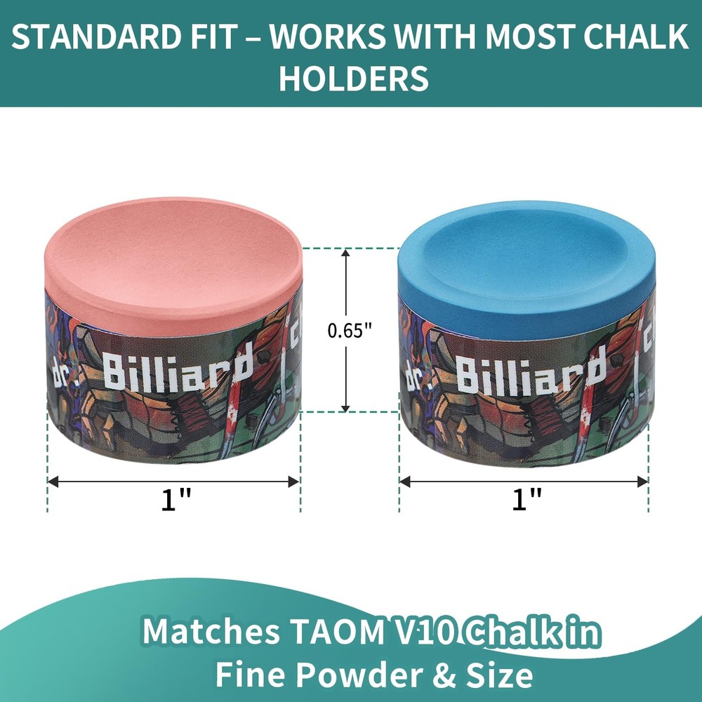 Pool Cue Chalk 2 Pack, Nano Technology Pool Stick Chalk, Billiard Table Acces...