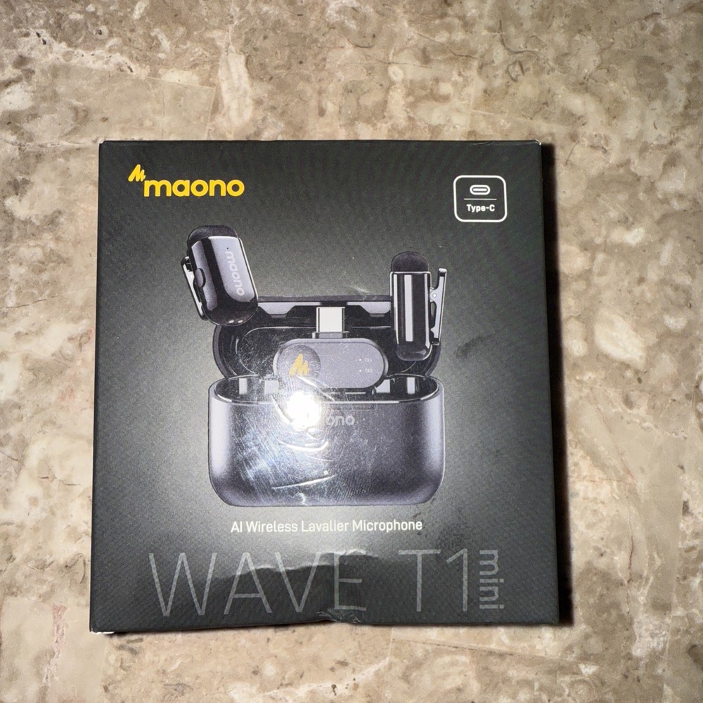 MAONO WAVE T1 Mini Wireless Lavalier Microphone for iPhone Android Tablet PC
