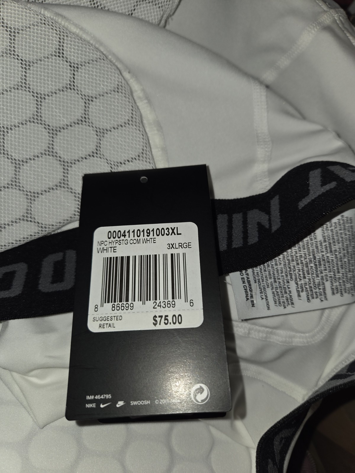 NWT! Nike Pro Combat Hyperstrong Series Football Compression Padded Shorts-White