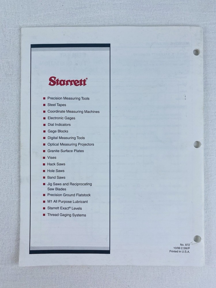 Starrett THREAD GAGING REFERENCE GUIDE