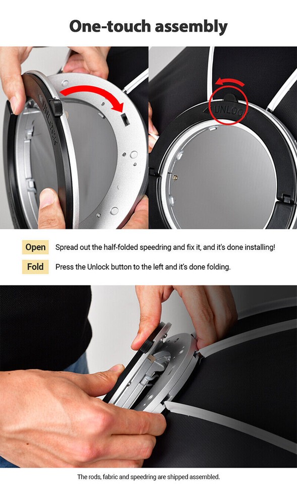 SMDV SPEED-BOX FLIP36PRO Quick Soft Diffuser f/ Bowens Elinchrom Profoto Strobe