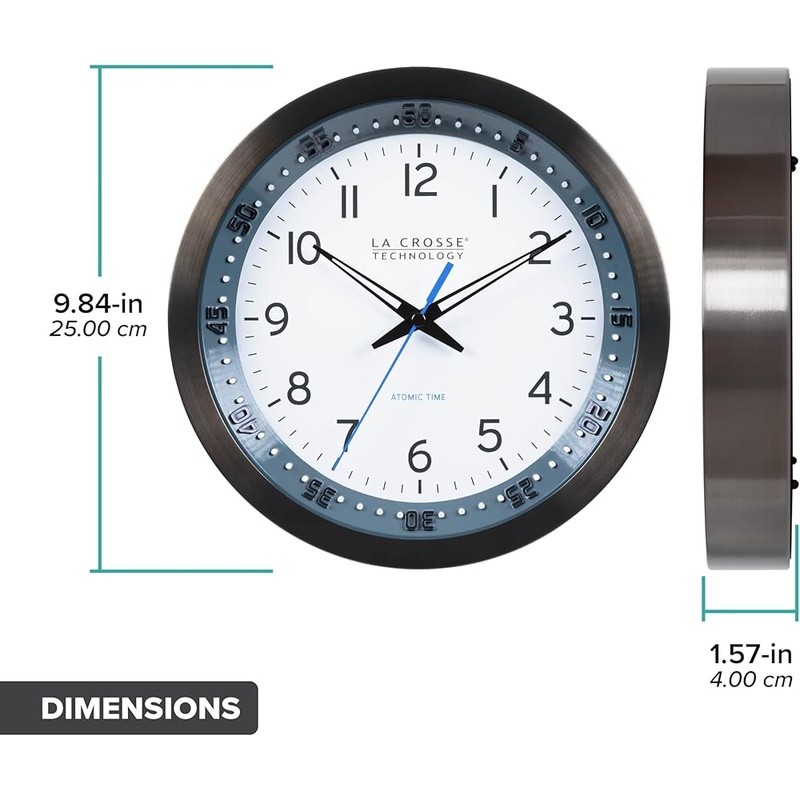 Automatic Atomic Wall Clock Accurate Time Multi Time Zone Easy Setup Indoor New