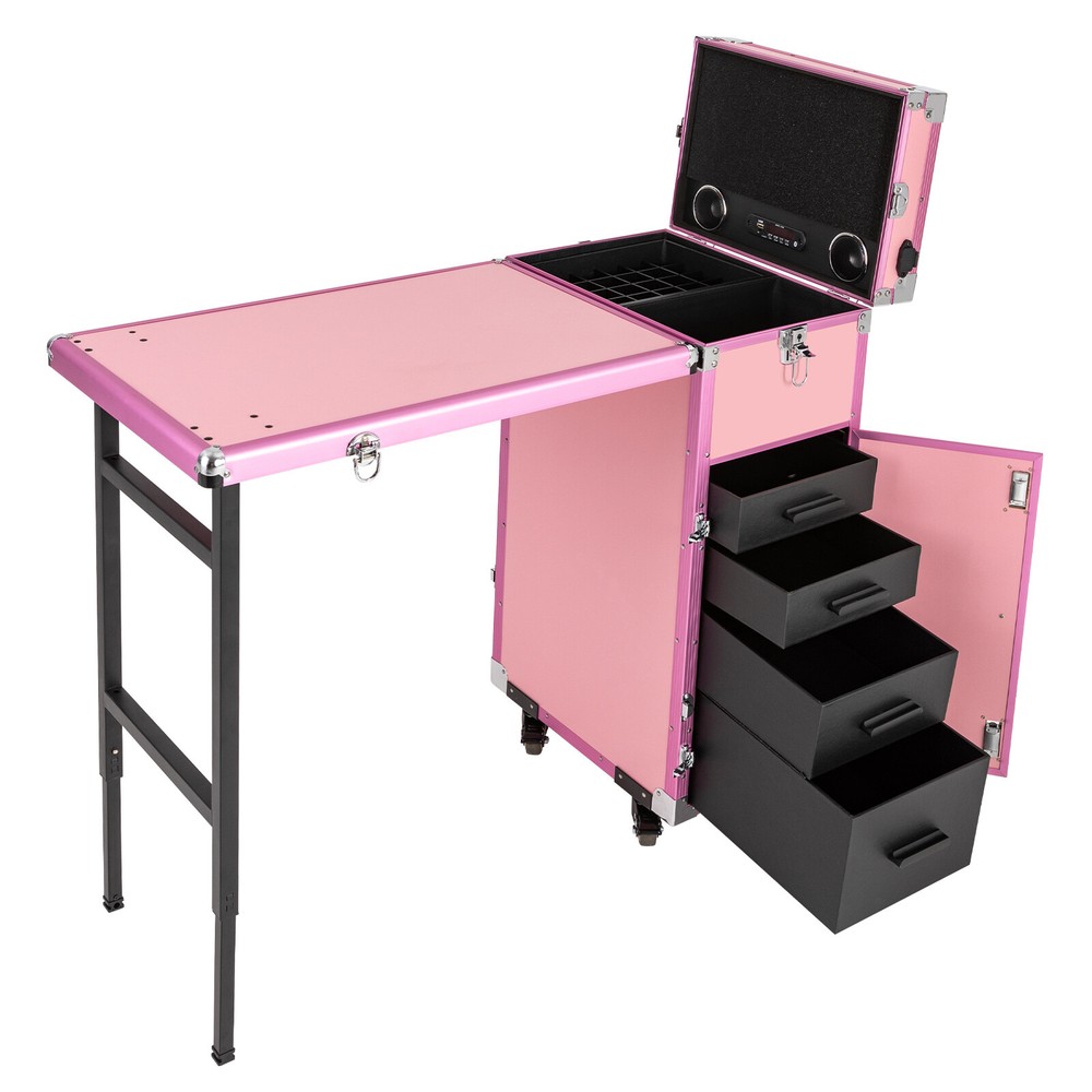 Foldable Nail Desk, Professional Makeup Storage Manicure Dressing Table