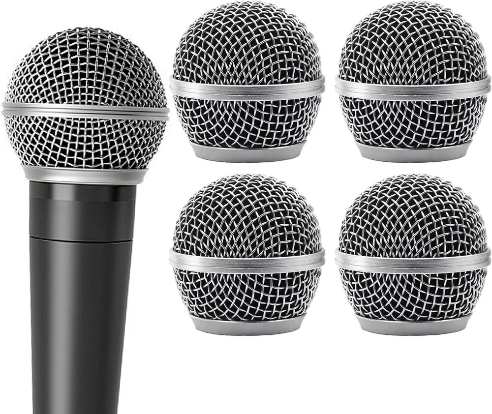4 Pack SM58 Microphone Head Replacement Standard Size Grille Mic Replacement wit