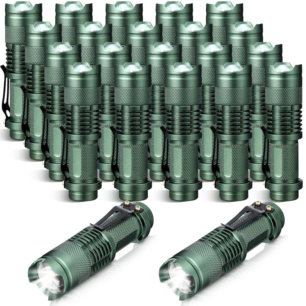 20 Pieces Flashlight Mini 3 Mode Tactical Torch Small Water Resistant Pocket ...