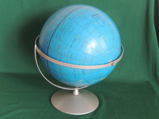 NICE 12" Apollo Celestial Globe 1971 Replogle Rotating Stars Constellations Blue