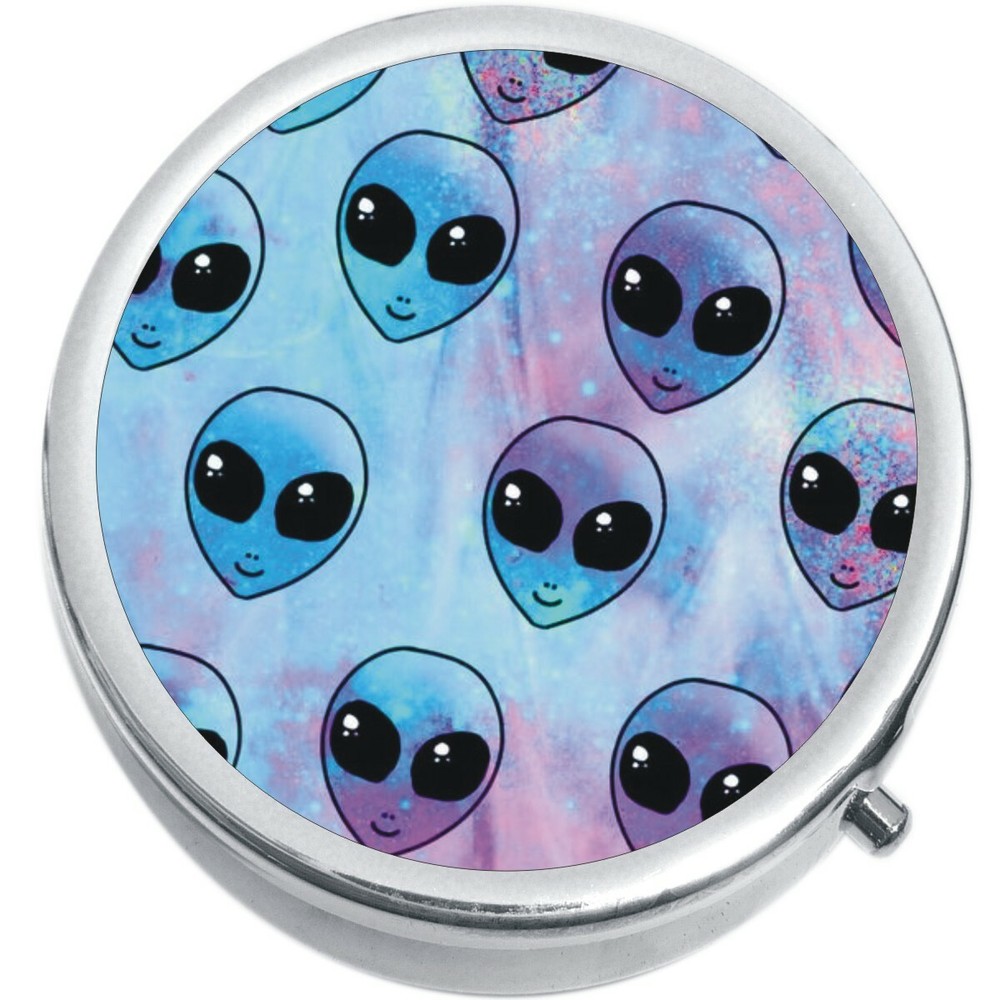 Alien Heads Medicine Vitamin Compact Pill Box