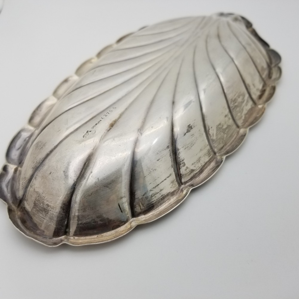 Reed & Barton Sterling Silver 12.5' Inch Leaf Shape Candy Fruit Dish Tray Plate
