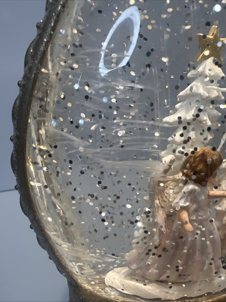 Angle With Deer Glitter Globe