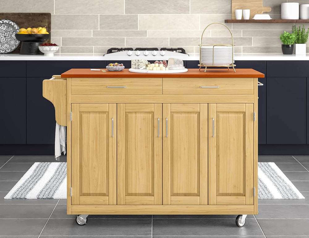Natural Oak Create Kitchen Cart - Stylish & Functional Storage Solution