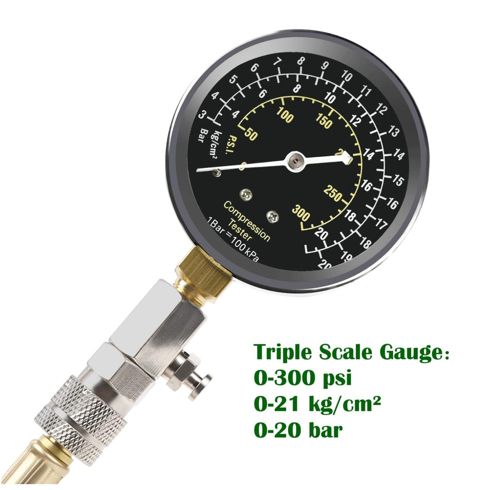 Petrol Engine Cylinder Compression Tester Kit - 8pcs