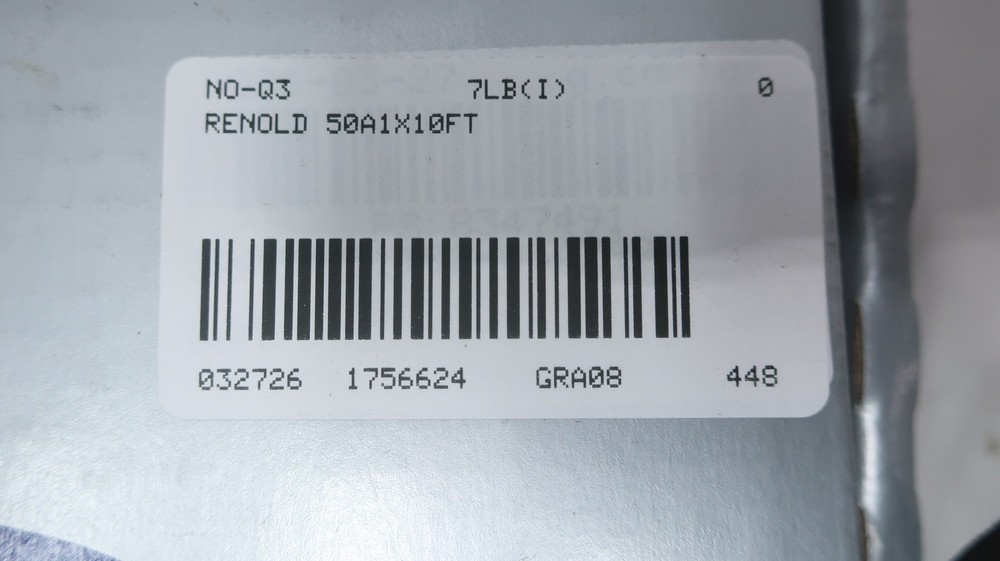 Renold 50A1X10FT Single Strand Riveted Roller Chain 10ft 5/8in