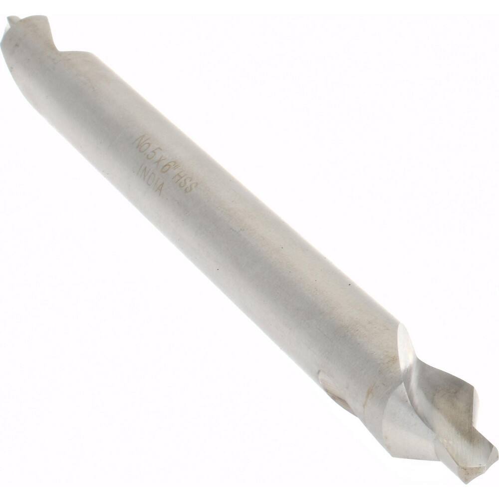 #5 Plain Cut 60° Incl Angle HSS Combo Drill & Countersink 7/16" Body Diam, 3/...